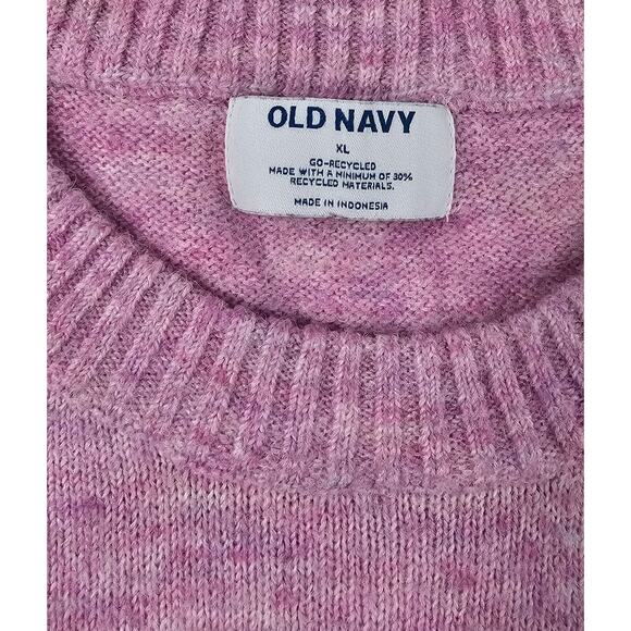 Cozy Plush Yarn Cocoon Sweater XL Slub recycled material lavander purple old nav - Picture 7 of 9